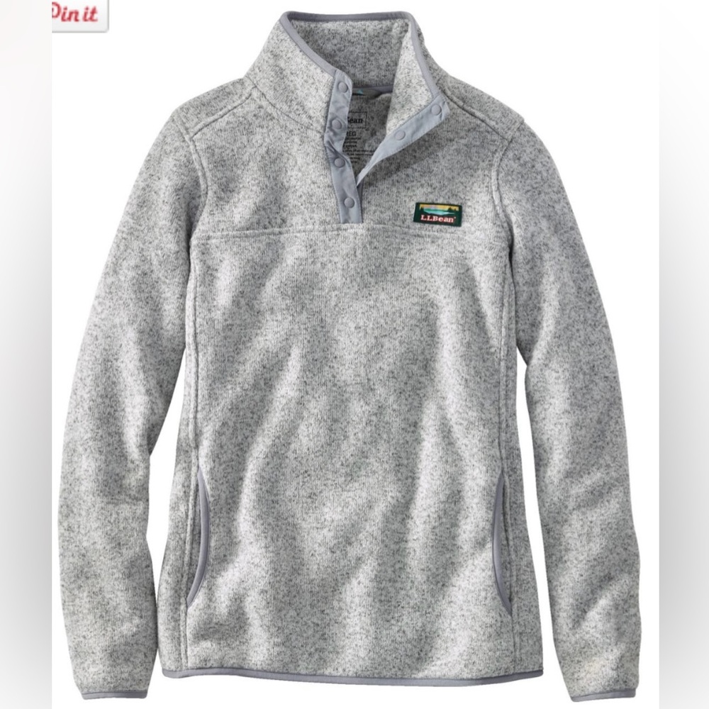 Brand new Women's L.L. BEAN Sweater Fleece Pullover Size M Pet in Pewter Color